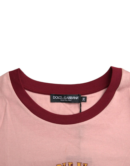 Dolce & Gabbana Pink Cotton Short Sleeves Crew Neck T-shirt Dolce & Gabbana