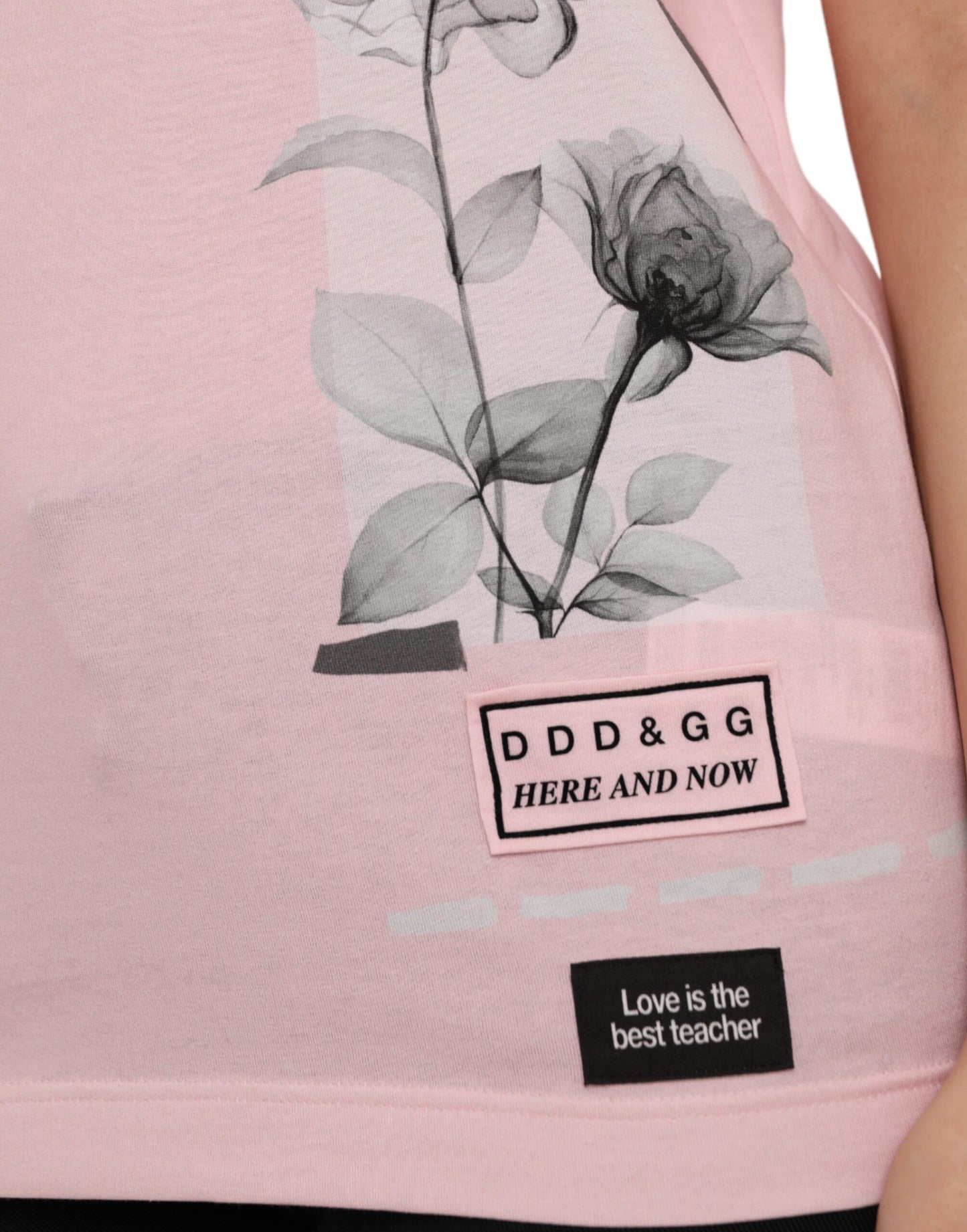 Dolce & Gabbana Pink Floral Print Cotton Short Sleeves T-shirt Dolce & Gabbana