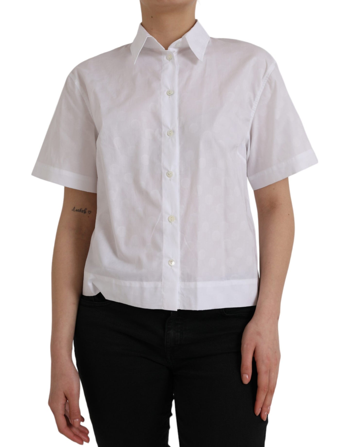 Dolce & Gabbana White Collared Short Sleeve Polo Shirt Top Dolce & Gabbana