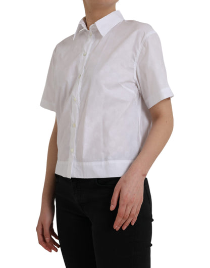 Dolce & Gabbana White Collared Short Sleeve Polo Shirt Top Dolce & Gabbana