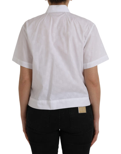 Dolce & Gabbana White Collared Short Sleeve Polo Shirt Top Dolce & Gabbana