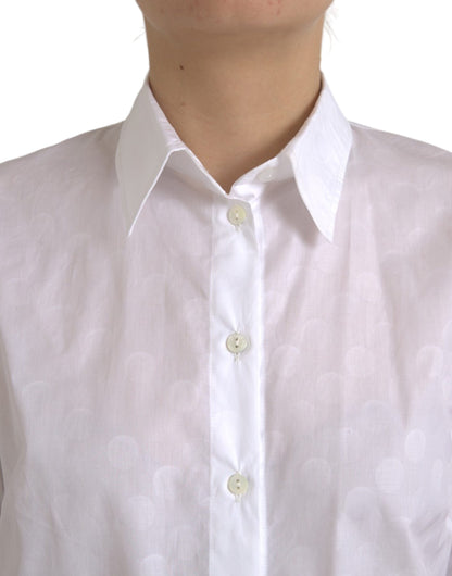 Dolce & Gabbana White Collared Short Sleeve Polo Shirt Top Dolce & Gabbana