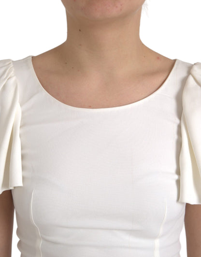 Dolce & Gabbana White Viscose Round Neck Short Sleeves Top Dolce & Gabbana