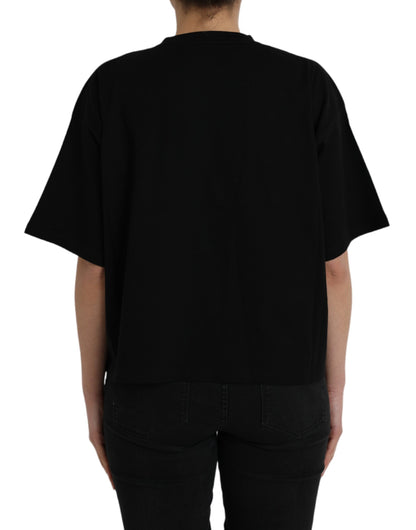 Balenciaga Black Cotton Logo Crew Neck Short Sleeves T-shirt Balenciaga