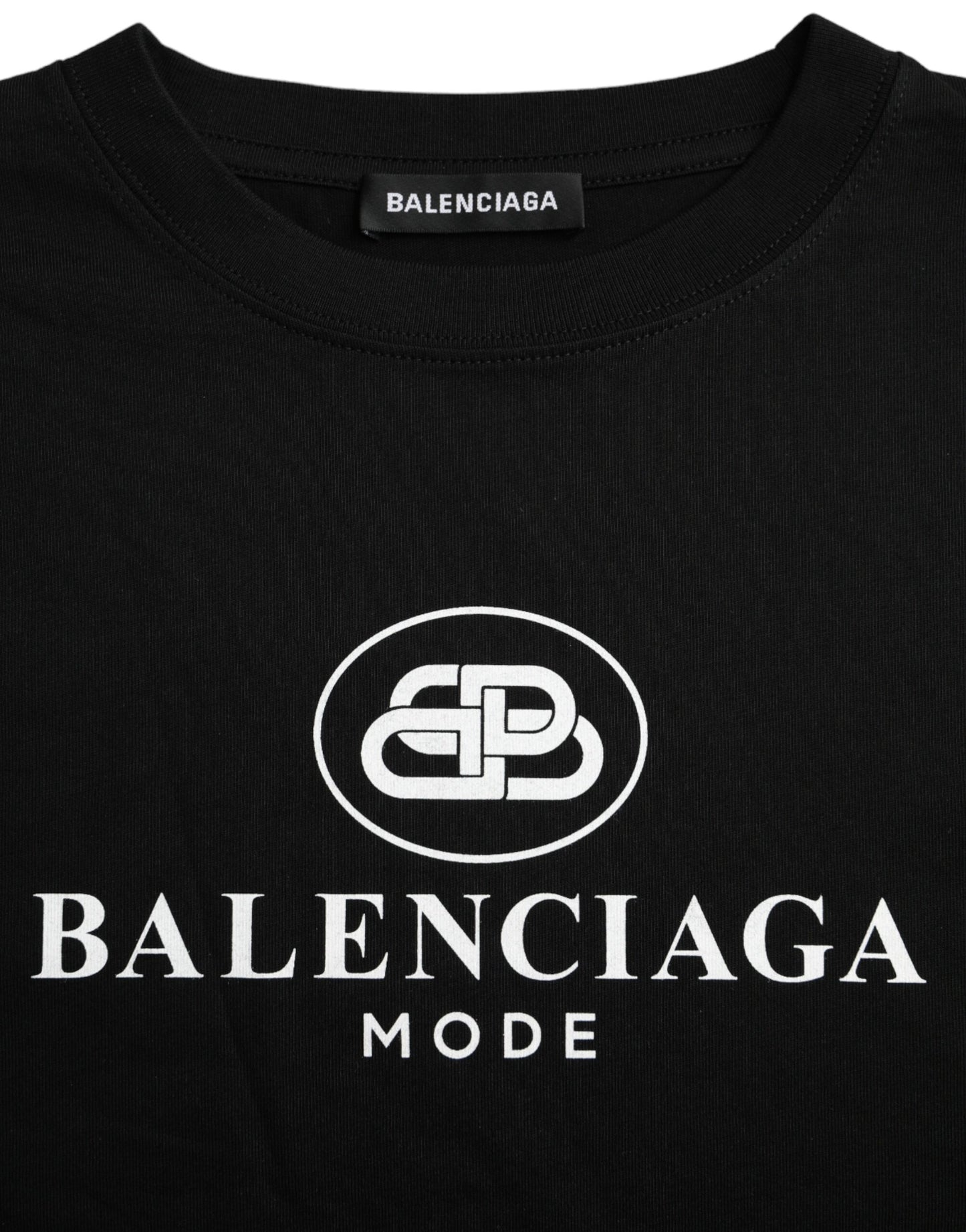 Balenciaga Black Cotton Logo Crew Neck Short Sleeves T-shirt Balenciaga