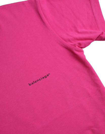 Balenciaga Pink Cotton Crew Neck Short Sleeves Tee T-shirt Balenciaga