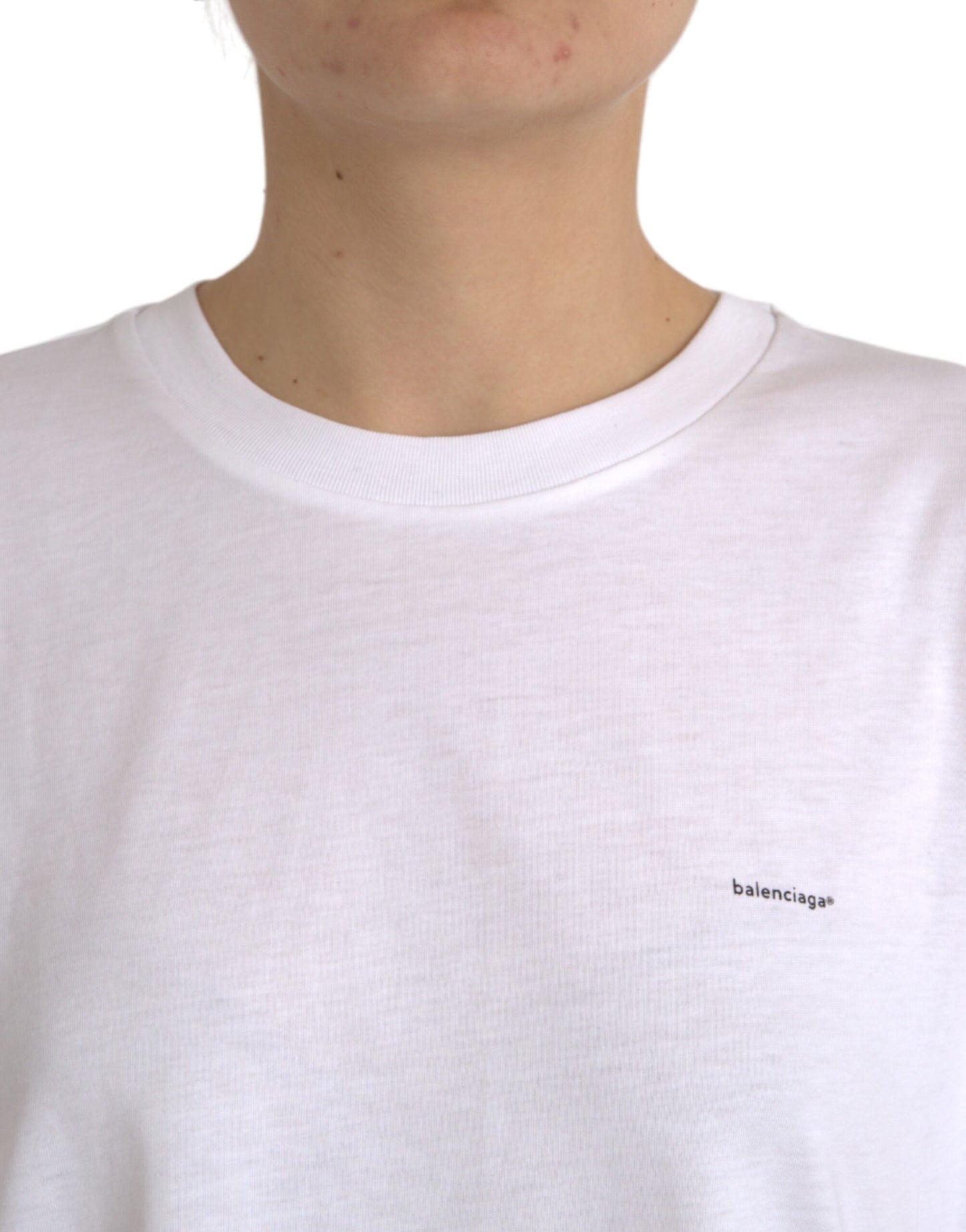 Balenciaga White Cotton Crew Neck Short Sleeves T-shirt Balenciaga