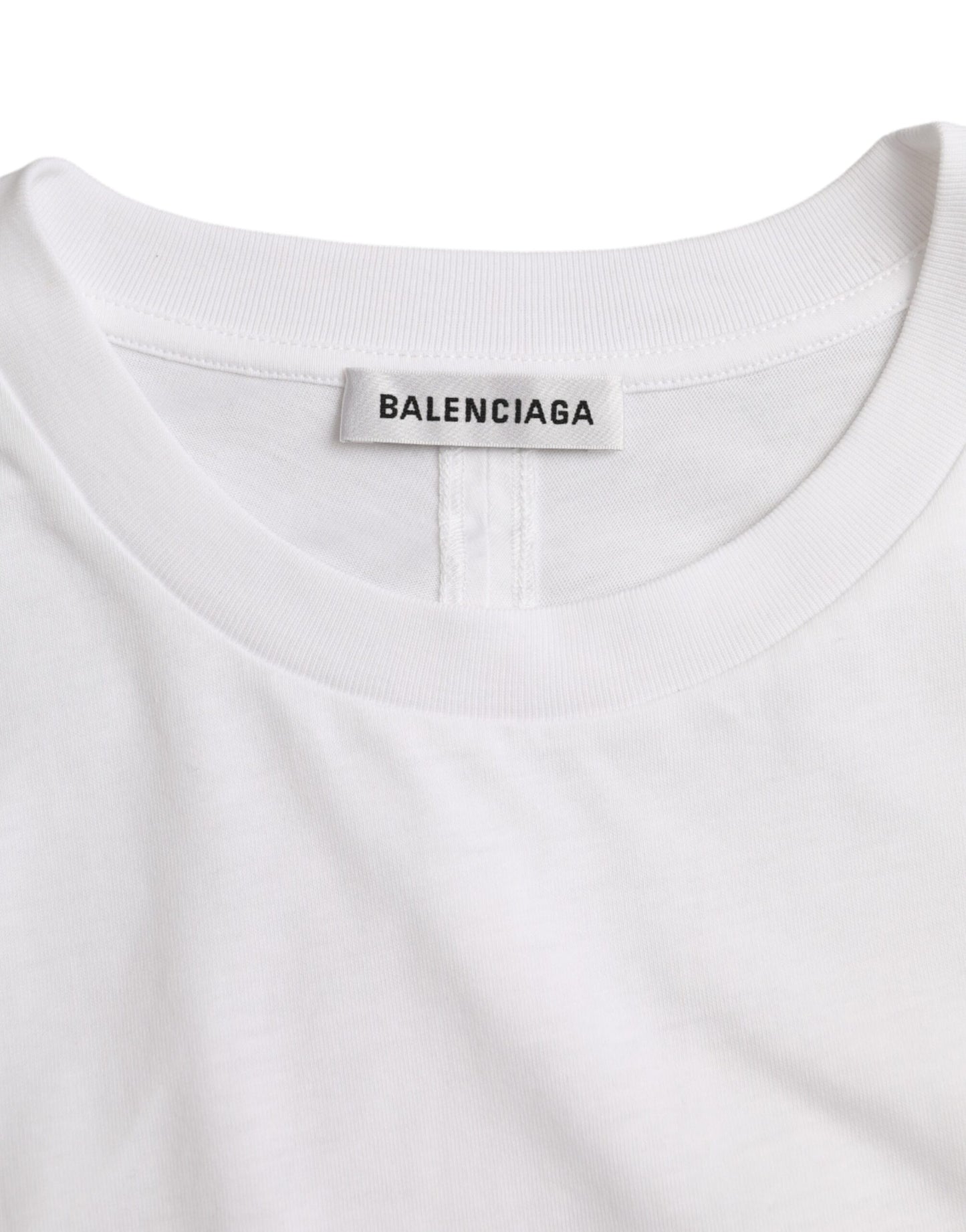 Balenciaga White Cotton Crew Neck Short Sleeves T-shirt Balenciaga