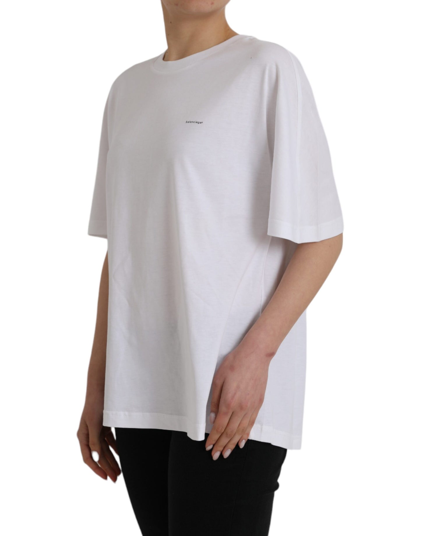 Balenciaga White Cotton Crew Neck Short Sleeves T-shirt Balenciaga