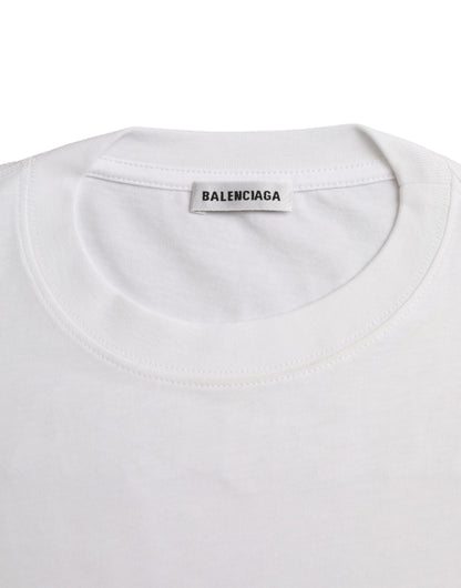 Balenciaga White Cotton Crew Neck Short Sleeves T-shirt Balenciaga