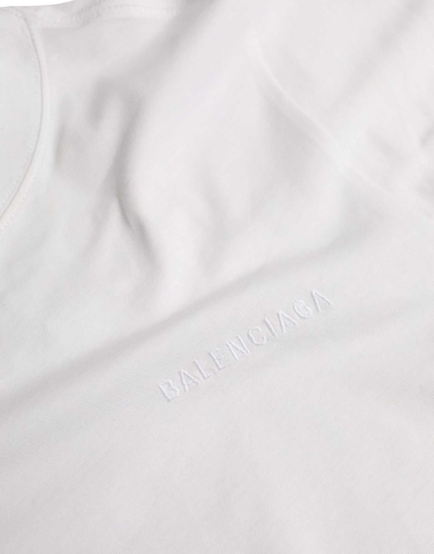 Balenciaga White Cotton Crew Neck Short Sleeves T-shirt Balenciaga