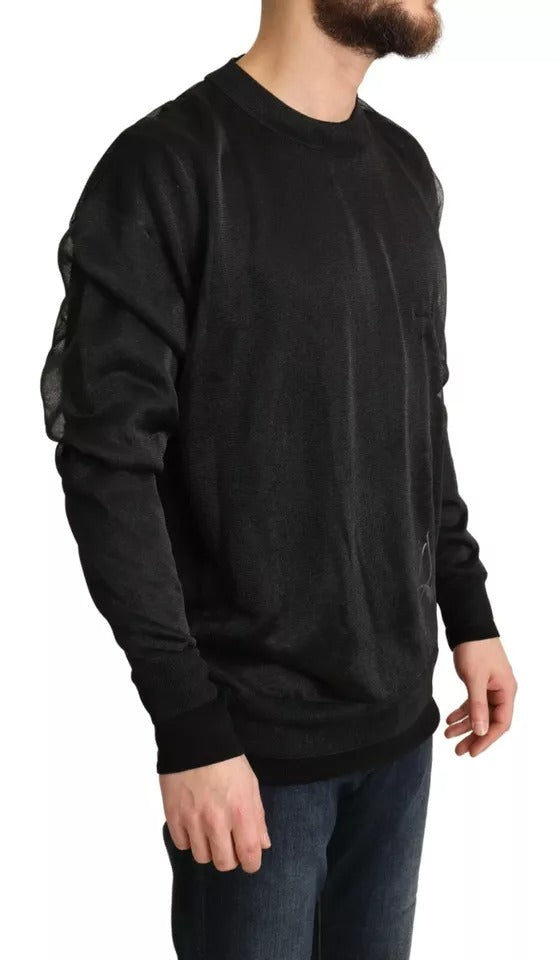 Dolce & Gabbana Black Logo Crewneck Long Sleeve Pullover Sweater Dolce & Gabbana