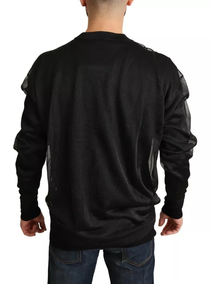 Dolce & Gabbana Black Logo Crewneck Long Sleeve Pullover Sweater Dolce & Gabbana