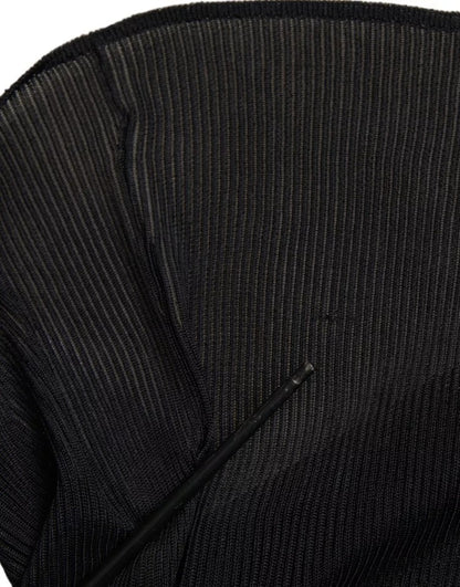 Dolce & Gabbana Black Viscose Turtle Neck Pullover Sweater Dolce & Gabbana