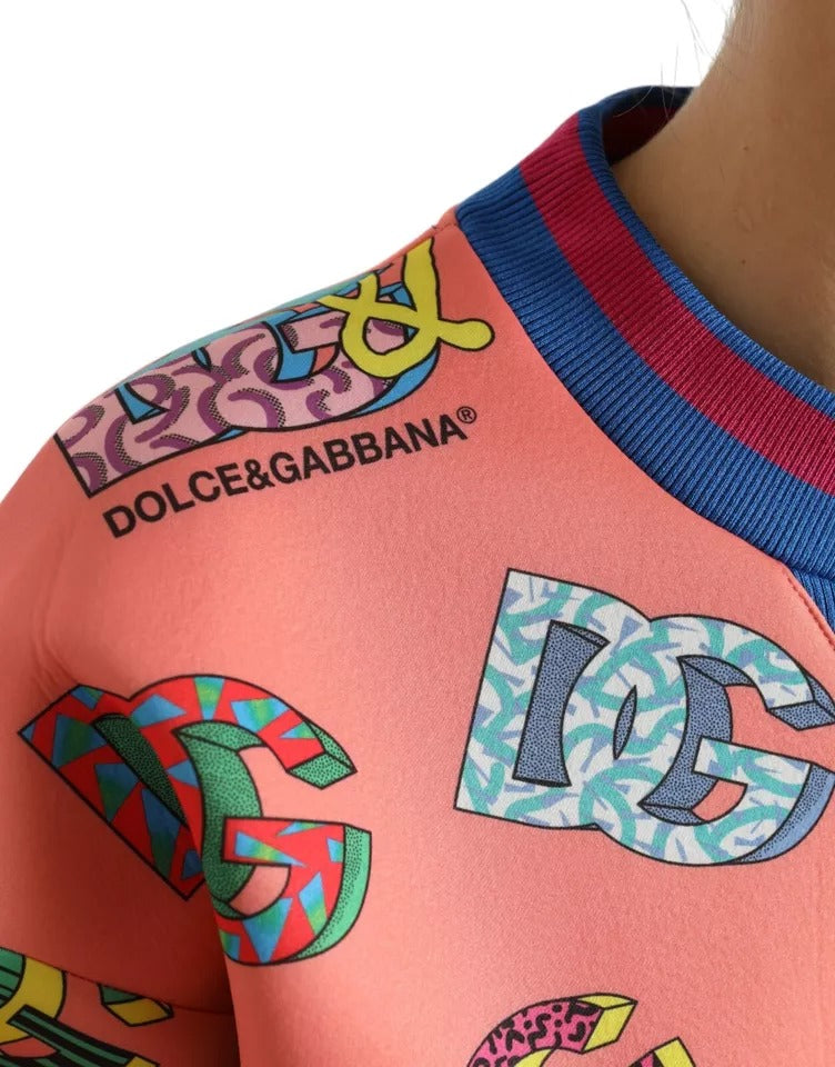 Dolce & Gabbana Salmon Pink Logo Print Sweatshirt Sweater Dolce & Gabbana