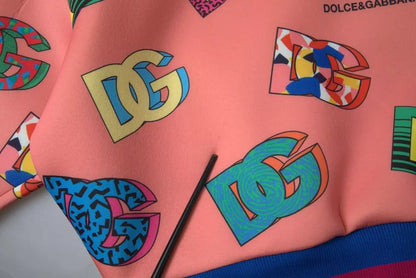 Dolce & Gabbana Salmon Pink Logo Print Sweatshirt Sweater Dolce & Gabbana