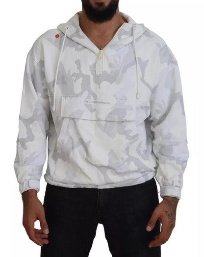 Dolce & Gabbana White Camouflage Hooded Sweatshirt Sweater Dolce & Gabbana