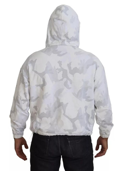 Dolce & Gabbana White Camouflage Hooded Sweatshirt Sweater Dolce & Gabbana