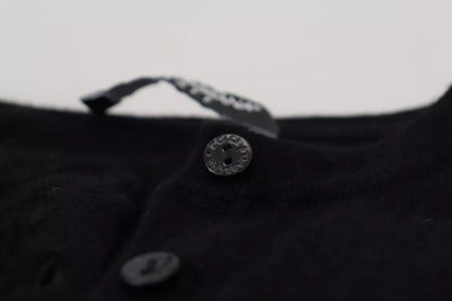 Dolce & Gabbana Black Button Down Slim Cardigan Wool Sweater Dolce & Gabbana