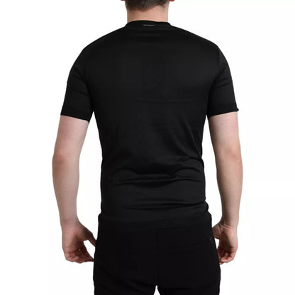 Dolce & Gabbana Black Buttoned Roundneck Short Sleeve T-shirt Dolce & Gabbana