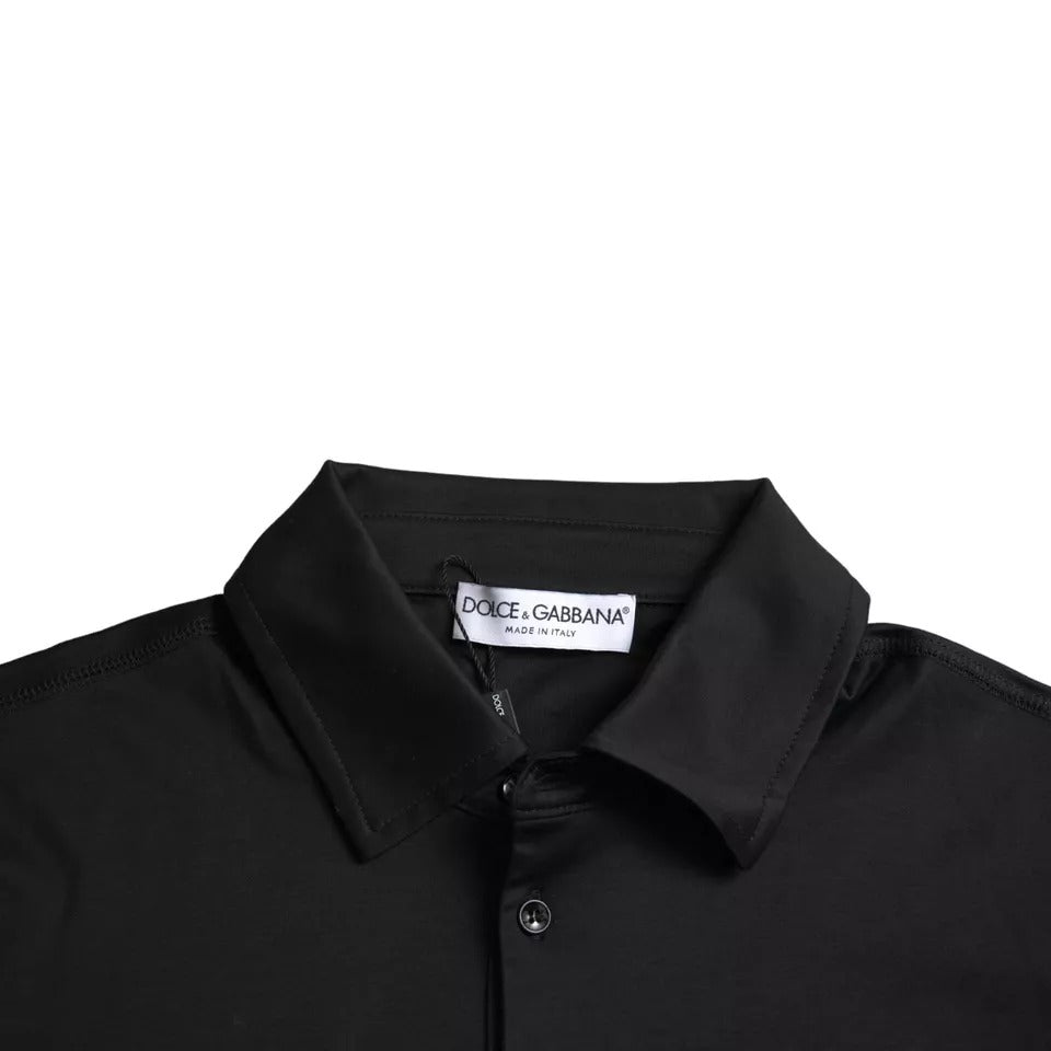 Dolce & Gabbana Black Logo Cotton Collared Polo Top T-shirt Dolce & Gabbana