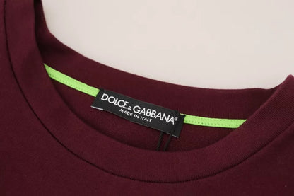 Dolce & Gabbana Bordeaux D&G Print Round Neck Cotton T-shirt Dolce & Gabbana