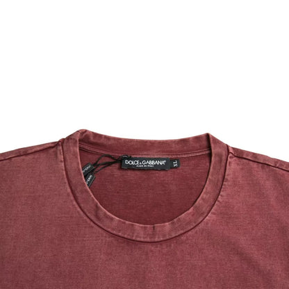 Dolce & Gabbana Maroon Print Round Neck Short Sleeves T-shirt Dolce & Gabbana