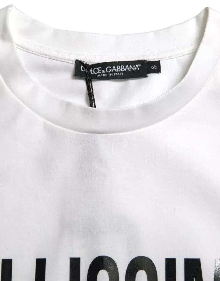 Dolce & Gabbana White Bellissima Cotton Crew Neck T-shirt Dolce & Gabbana