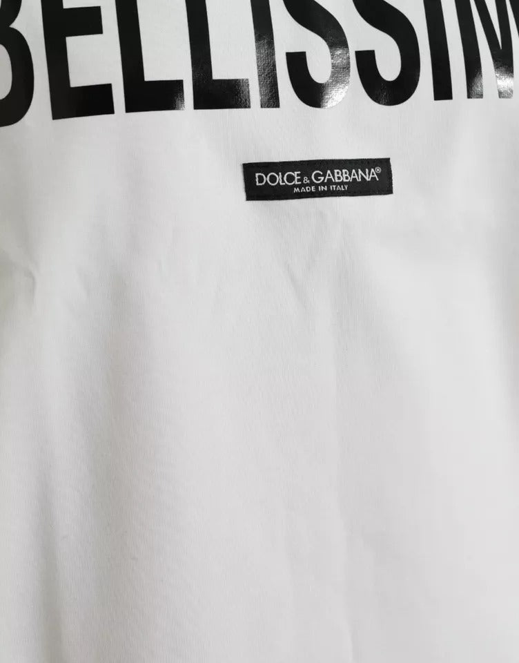 Dolce & Gabbana White Bellissima Cotton Crew Neck T-shirt Dolce & Gabbana