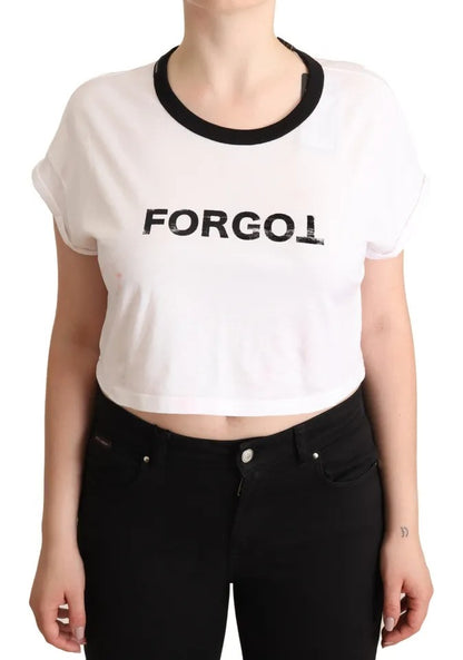 Dolce & Gabbana White Forgot Print Short Sleeves Crop T-shirt Dolce & Gabbana