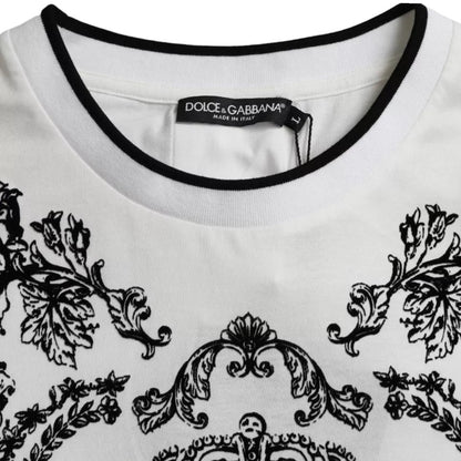 Dolce & Gabbana White Lion Crown Logo Cotton Crewneck T-shirt Dolce & Gabbana