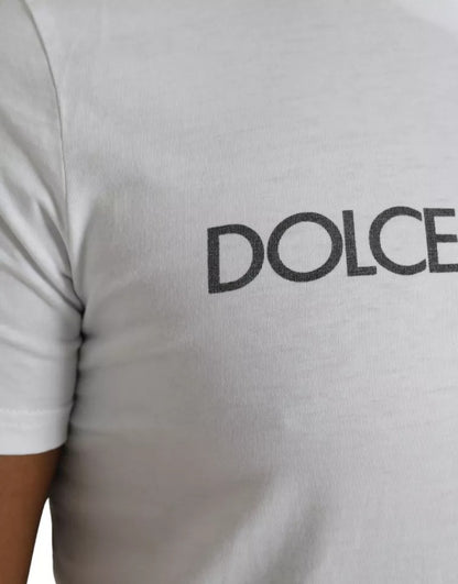 Dolce & Gabbana White Logo Cotton Crew Neck Short Sleeves T-shirt Dolce & Gabbana