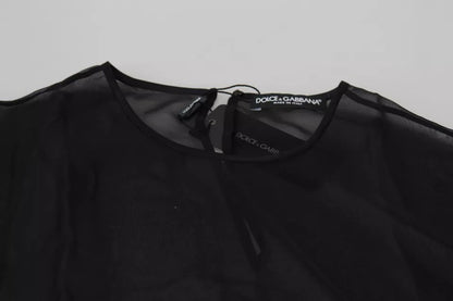 Dolce & Gabbana Black Mesh Transparent Blouse Pullover Top Dolce & Gabbana