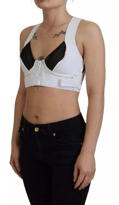 Dolce & Gabbana White Viscose Sleeveless Cropped Bustier Top Dolce & Gabbana