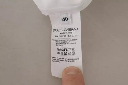 Dolce & Gabbana White Cotton Collared Formal Dress Shirt Top Dolce & Gabbana