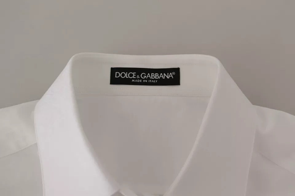 Dolce & Gabbana White Cotton Collared Formal Dress Shirt Top Dolce & Gabbana