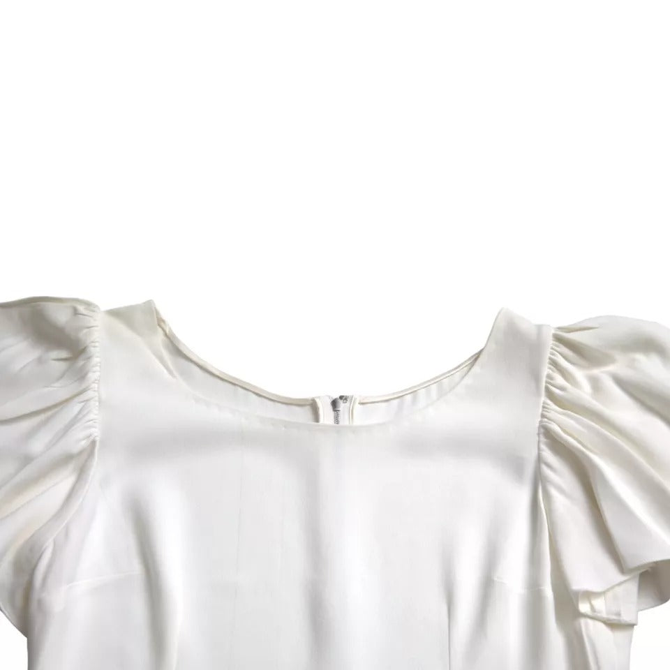 Dolce & Gabbana White Viscose Round Neck Short Sleeves Top Dolce & Gabbana