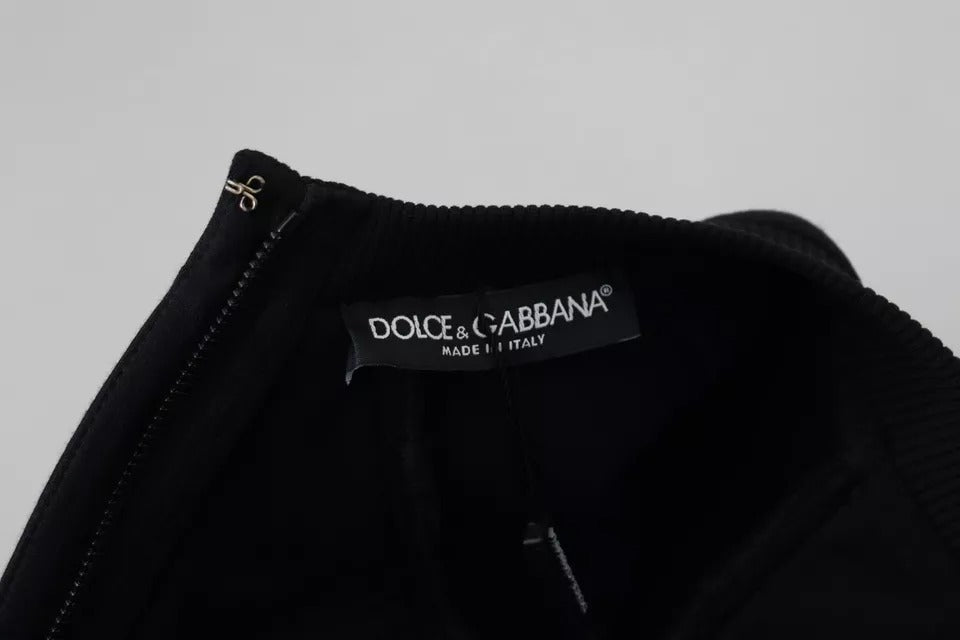 Dolce & Gabbana Black Long Sleeves A-line Mini Cotton Dress Dolce & Gabbana