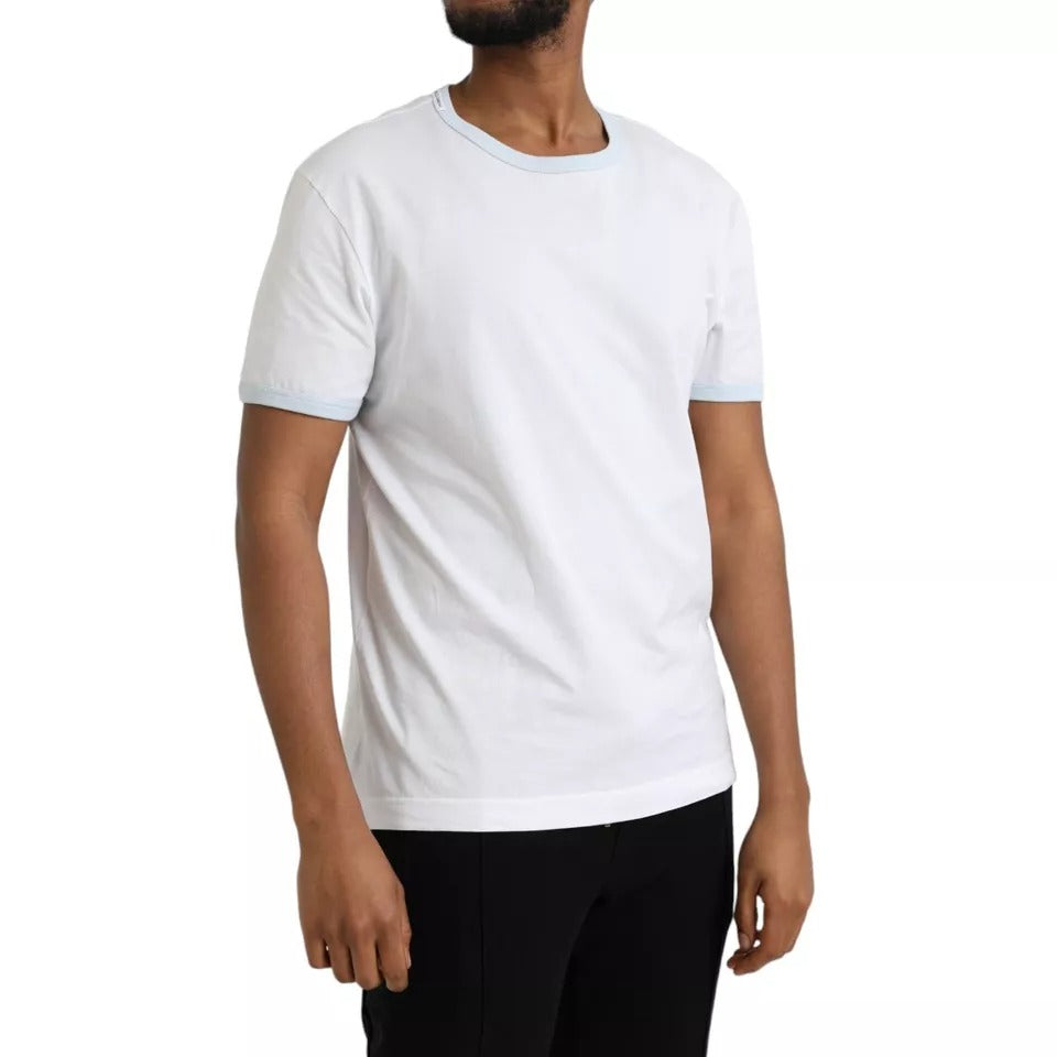 Dolce & Gabbana White Cotton Round Neck Short Sleeve T-shirt Dolce & Gabbana