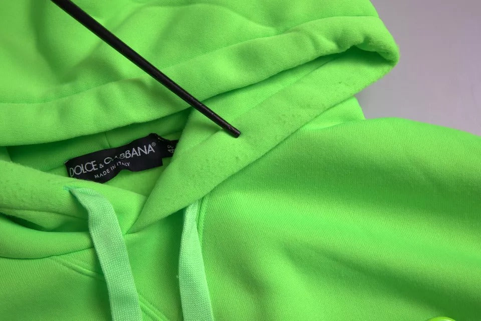 Dolce & Gabbana Neon Green Logo Pullover Hooded Sweatshirt Sweater Dolce & Gabbana