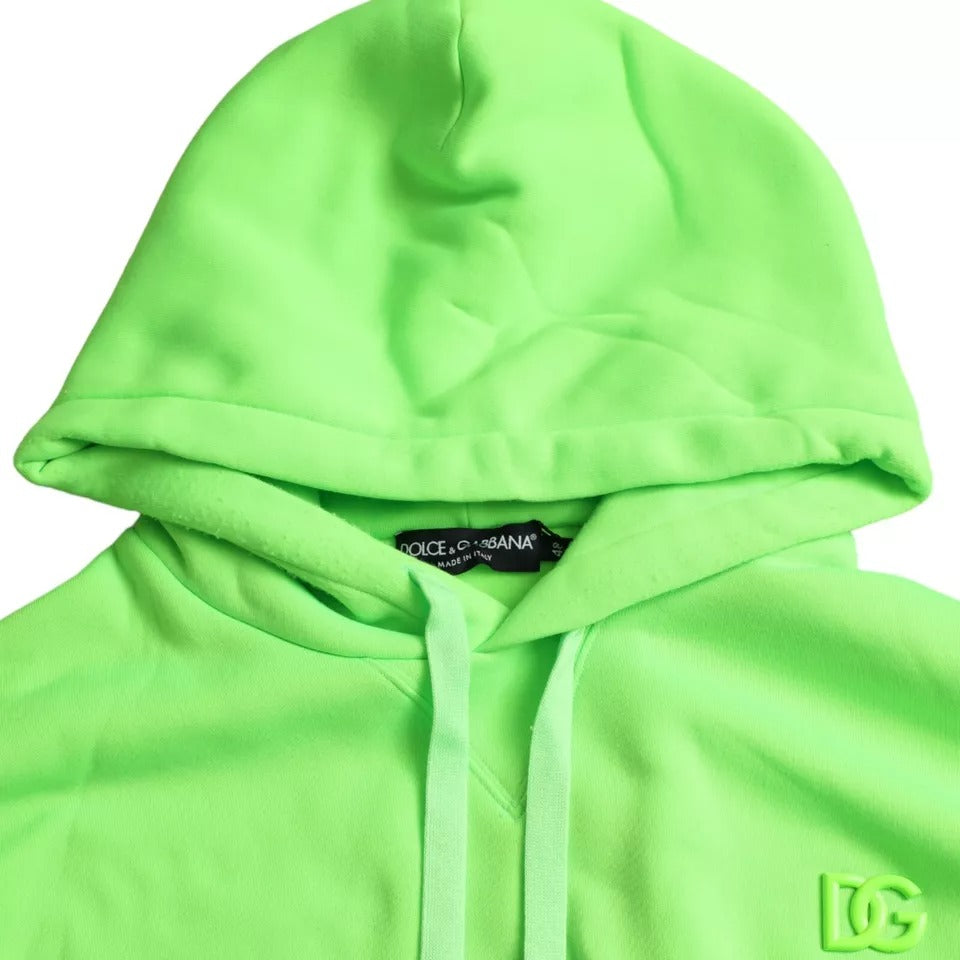 Dolce & Gabbana Neon Green Logo Pullover Hooded Sweatshirt Sweater Dolce & Gabbana