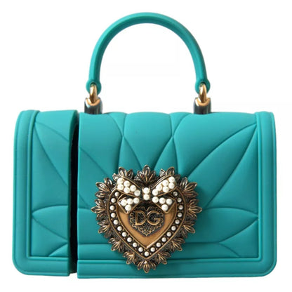 Dolce & Gabbana Turquoise Silicone Devotion Heart Cover Hand Bag Airpods Case Dolce & Gabbana