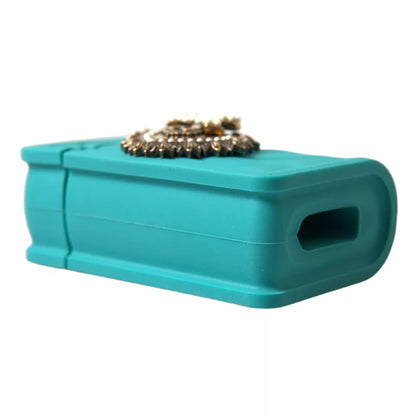 Dolce & Gabbana Turquoise Silicone Devotion Heart Cover Hand Bag Airpods Case Dolce & Gabbana