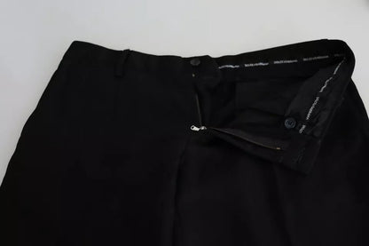 Dolce & Gabbana Black Cotton Stretch Dress Formal Pants Dolce & Gabbana