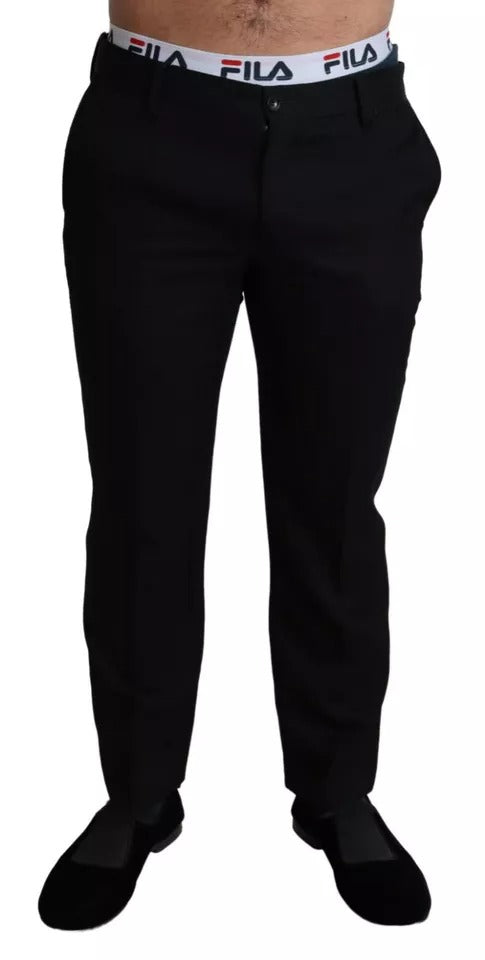 Dolce & Gabbana Black Cotton Stretch Dress Formal Pants Dolce & Gabbana