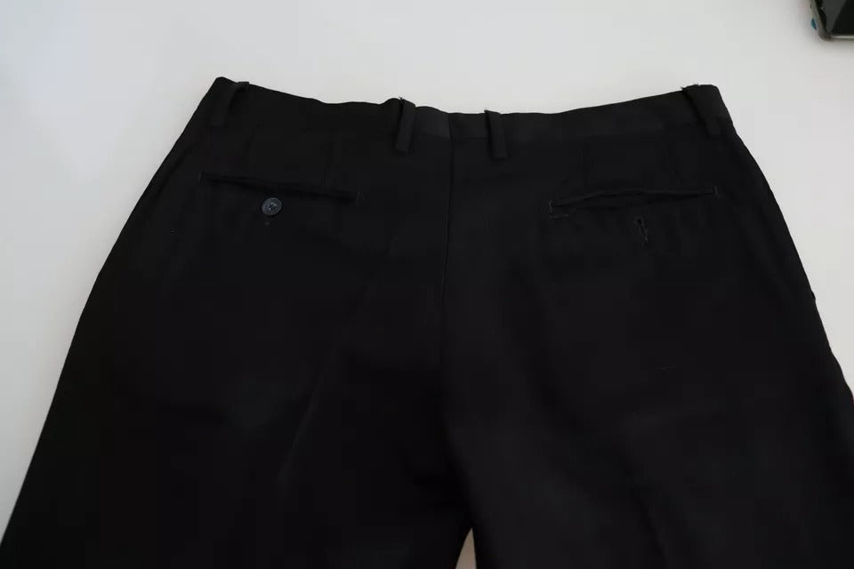 Dolce & Gabbana Black Cotton Stretch Dress Formal Pants Dolce & Gabbana