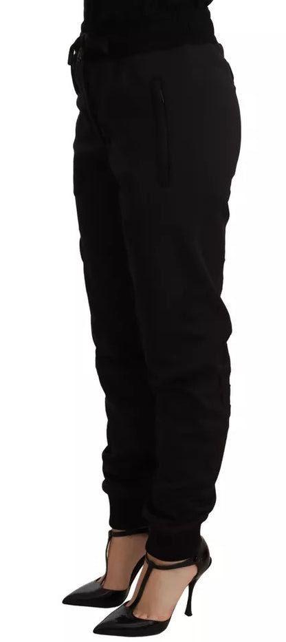 Dolce & Gabbana Black Jogger Women Polyester Pants Dolce & Gabbana