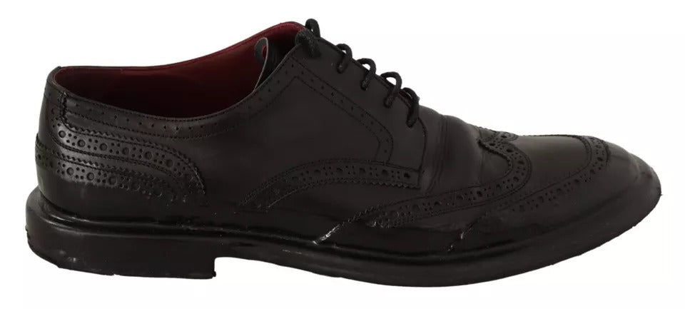 Dolce & Gabbana Black Leather Brogue Oxford Dress Shoes Dolce & Gabbana