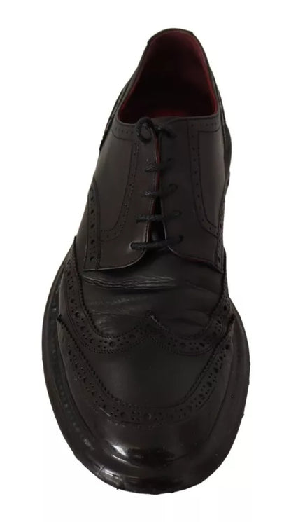 Dolce & Gabbana Black Leather Brogue Oxford Dress Shoes Dolce & Gabbana