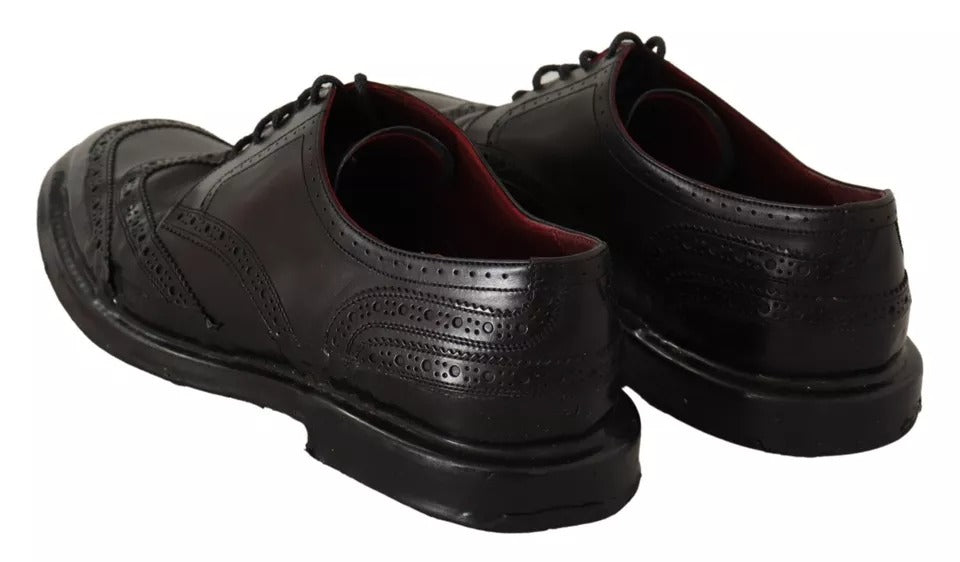 Dolce & Gabbana Black Leather Brogue Oxford Dress Shoes Dolce & Gabbana